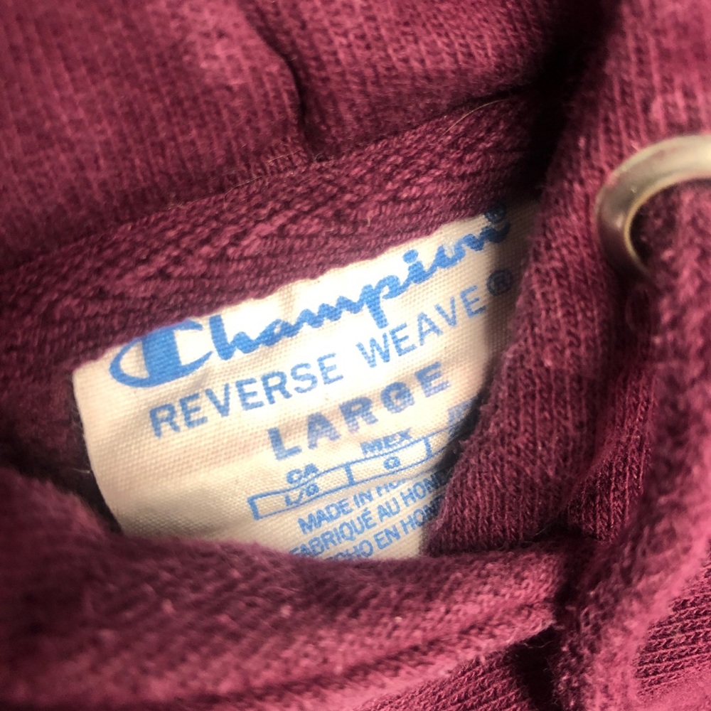 Champion Reverse Weave Purple Drawstring Pullover Hoodie- Size Large Woman’s - Picture 3 of 3